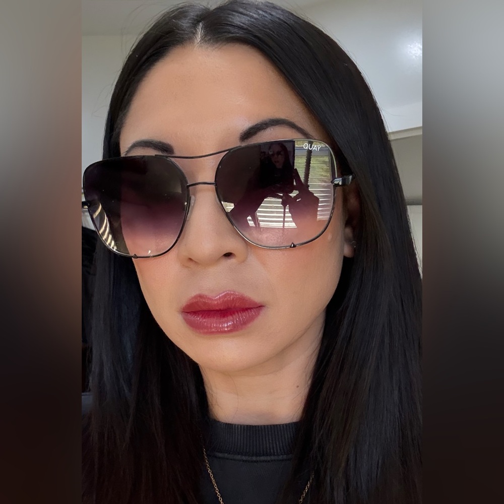 Quay Australia Black Gradient High Key Navigator Sunglasses